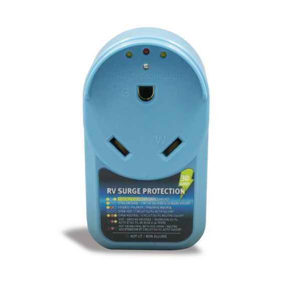 Dicor Corp. Surge Protector DP-SP30A Protect From Damaging Low/High Voltage Levels; Plug Type Installation; 30 Amp; With Wiring Fault Indicator; Auto Shut Off/On; Weather Resistant; Up To 1050 Joules