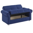 thumbnail image 3 of Ottomanson Convertible Sleeper Loveseat with Hidden Storage, Firm Seating, Blue, 3 of 5