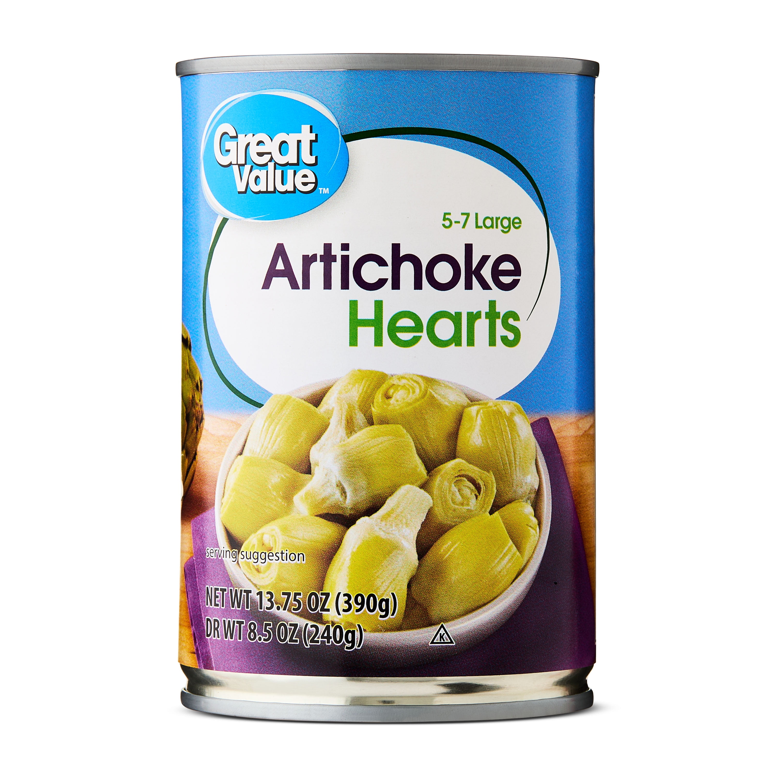 Great Value Quartered Artichoke Hearts, 13.75 oz, high in fiber