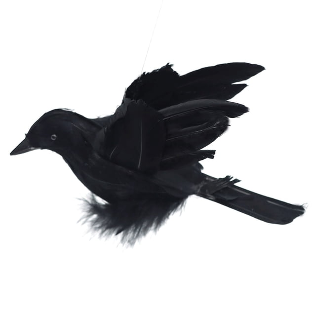 Pluma de cuervo negro para Halloween, decoración de Halloween, cuervo, decoración de jardín, cuervo de plástico