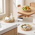 thumbnail image 6 of AuroraX Paper Rope Storage Basket Scalloped Edge Woven Basket Green Two Sizes Decorative Tray Multipurpose Tabletop Fruit Basket Home Decor Yellow, 6 of 6
