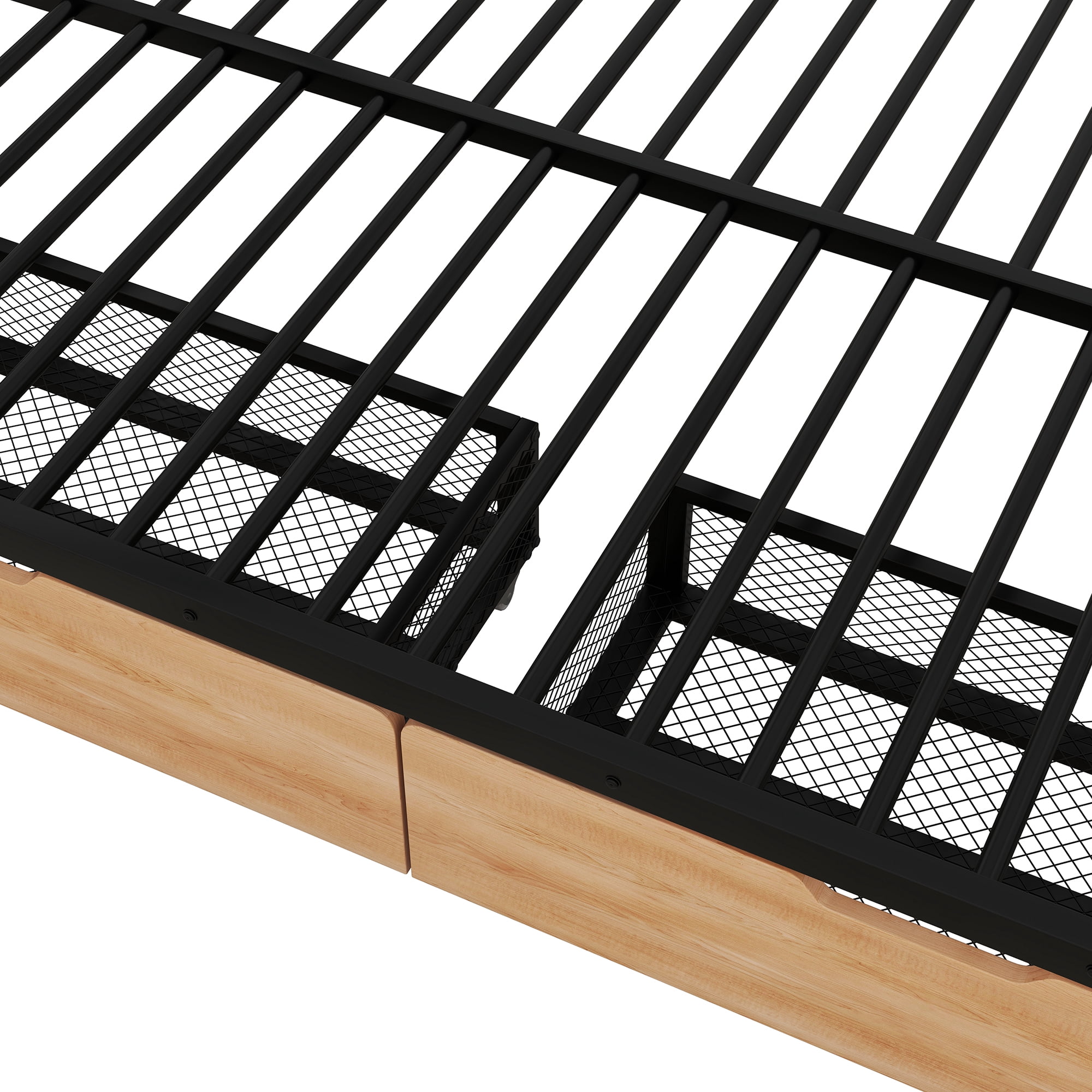 MAYEERTY Metal Full Size Convertible Bunk Bed with 2 Drawers, Black