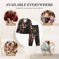 thumbnail image 7 of Lsque Lion Forest Crown Pattern Long Sleeve Pajama Set for Women - Soft 2-Piece Sleepwear and Loungewear Set with Pockets, Comfy Nightwear-Small, 7 of 7