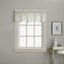 Curtainworks Morocco Scallop Valance Oyster, Indoor, 100% Polyester, 58"W x 14"L, 1 Piece, Adult