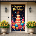 thumbnail image 6 of LUUFILx Happy Birthday Party Backdrop Banner Cake Balloon Decoration Photography Props Background Celebration Supplies, 6 of 8