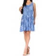 thumbnail image 5 of Sakkas Marta Women's Casual Summer Tie Dye Flowy Boho Maxi Sleeveless Dress Loose - 362108-Blue - One Size, 5 of 5