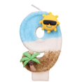 thumbnail image 1 of Summer Birthday Decor, Beach Themed Number 9 Birthday Candle With Sunglasses Sun & Palm Tree, Cake Topper for Summer Birthday Party Decorations, Sunglasses Sun & Palm Tree Number 9, 1 of 6