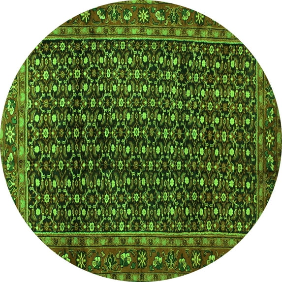 Ahgly Company Indoor Round Persian Green Traditional Area Rugs, 8' Round