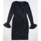 thumbnail image 1 of Vestido de cóctel floral de encaje con lentejuelas Ralph Lauren para mujer azul marino 0, 1 of 1