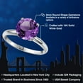 thumbnail image 2 of Gem Stone King 14K White Gold Purple Amethyst Solitaire Engagement Ring for Women | 2.10 Cttw | Round 9MM | Gemstone February Birthstone | Size 5, 2 of 6
