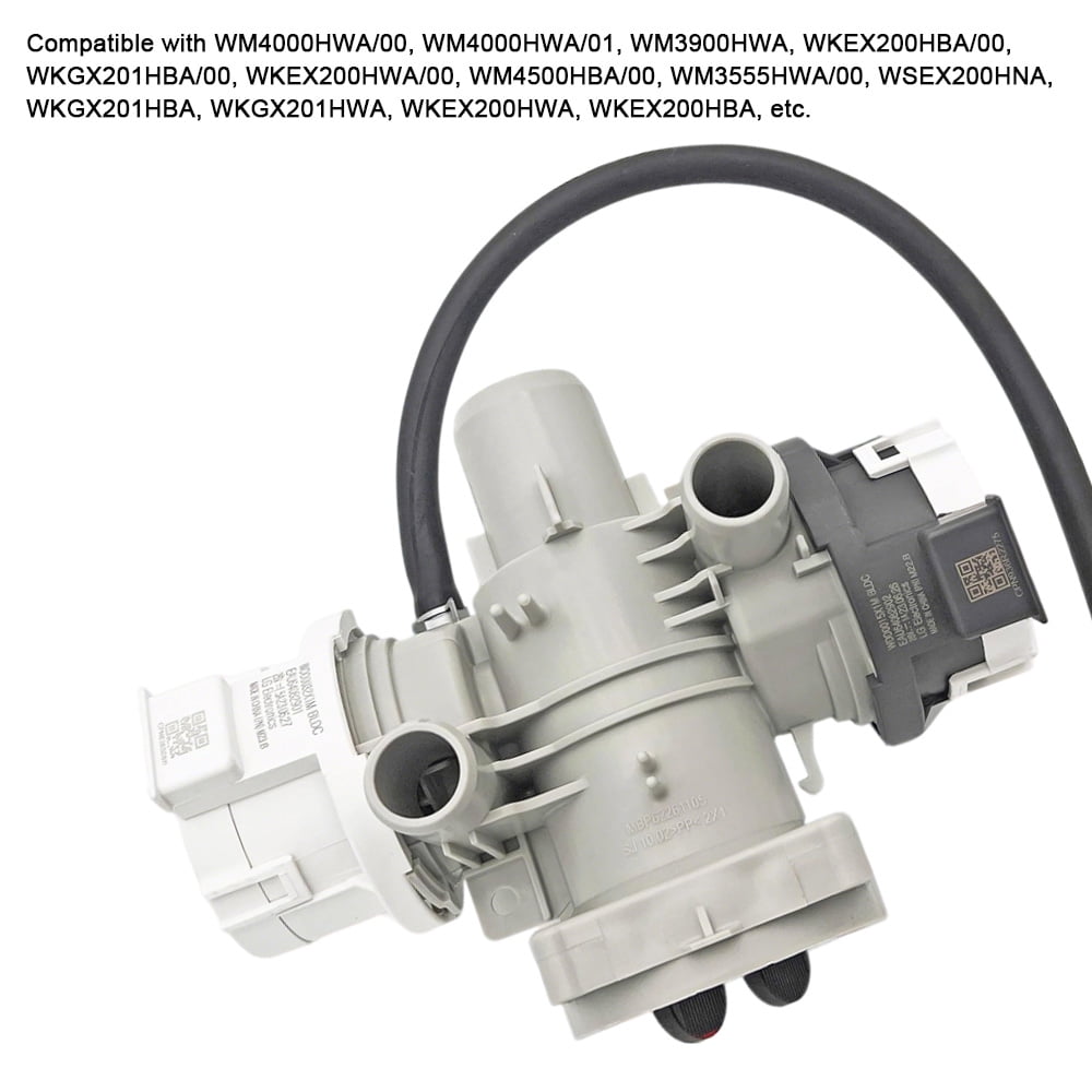 TOP-MAX AHA75693423 Washer Drain Pump Assembly, Fit for LG, for EAU64082901/WDD0032X1M and EAU64082902/WDD0015X1M BLDC 26V Drainage Pump