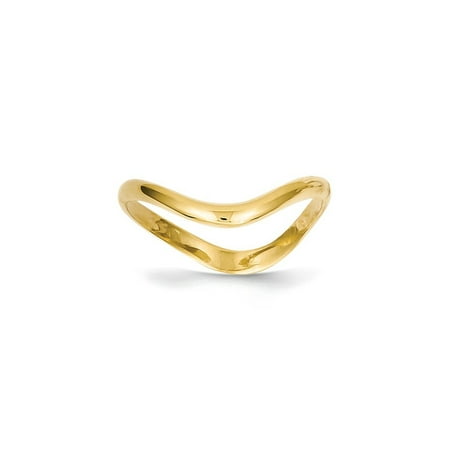 Solid 14k Yellow Gold Wave Fashion Thumb Ring (3mm) - Size 9
