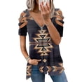 thumbnail image 2 of Blusa de manga corta con cuello en V y cremallera suelta para mujer OAVQHLG3B Store lin121212, 2 of 4