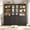 Black-AAB-3PCS, variant on IDEALSOUL 3PCS 71" Tall Bookcase with Doors, Black Combination Bookcase with Charging Station and LED Light, Freestanding Display Cabinet with Large Storage Space for Living Room, Office, Bedroom