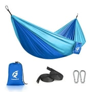 QUANFENG QF Hammock Portable Single Camping Hammock, Support 330lbs, Sapphire Blue/Sky Blue (103" x 55")
