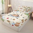thumbnail image 2 of Homewish Brown Cartoon Capybara Zipper Twin Comforter Sets with Fitted Sheet and 2 Pillowcases,Funny Mouse Zipper Bedding Set For Capybara Lovers,Reversible,4 Pieces, 2 of 7