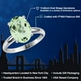 thumbnail image 2 of Gem Stone King 900 Platinum Green Prasiolite Solitaire Engagement Ring for Women | 3.17 Cttw | Oval 11X9MM | Gemstone Birthstone | Size 5, 2 of 6