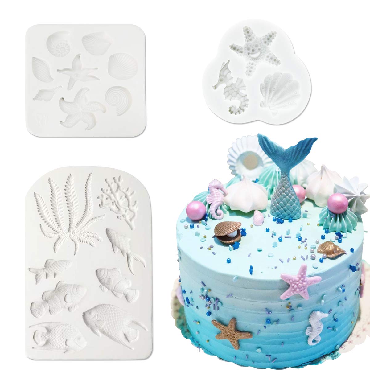 Baking Silicone Fondant Sea Mould Coral Chocolate Cake Decor Sugarcraft Mold Baking Silicone Fondant Sea Mould Coral Chocolate Cake Decor Sugarcraft Mold