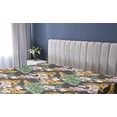 thumbnail image 5 of Ambesonne Tropical Fitted Sheet, Peacock Flowers Leaves Art, Twin XL Size, Earth Yellow and Jade Green, 5 of 5