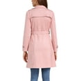 thumbnail image 3 of Abrigo de ante sintético INSPIRE CHIC para mujer, chaqueta larga con cinturón y cremallera, diseño a la moda, color rosa, 3 of 6