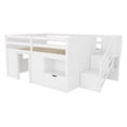 thumbnail image 6 of Leumius Full Size Loft Bed with Storage Stairs and Storage Drawers,Solid Wood Bed Frame with Large Under-Bed Space,White, 6 of 13