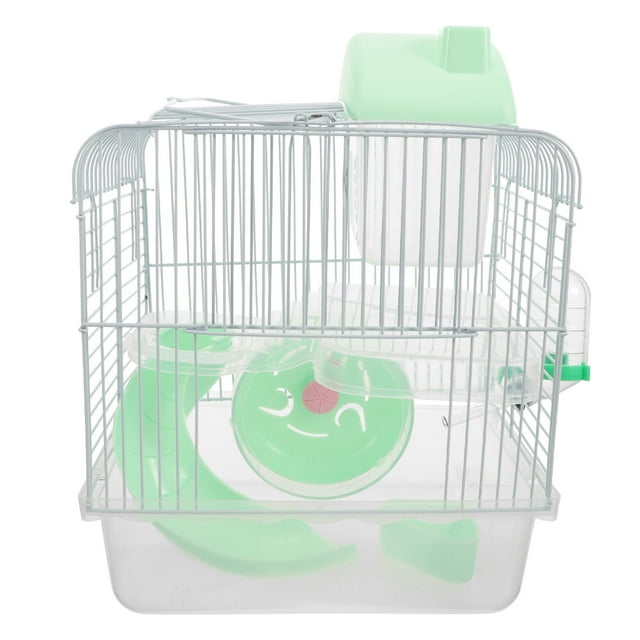 WHAMVOX Small Pet Villa Cage in Light Green with Double Layer Hamster Hideout for Rats and Guinea Pigs
