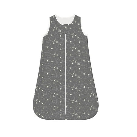 

Fotbe Airplane Routes Around The World Pattern Sleep Sack - Baby Wearable Blanket with Zipper Extra Soft Cotton Sleeveless Sleeping Bag for Infants-Large