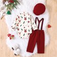 thumbnail image 6 of WUANDIXFA Baby Boy Christmas Outfit Long Sleeve Shirts Pants and Hat Holiday Party Cute Print Fall Winter Clothes,Red,6-9 Months, 6 of 6