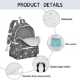 thumbnail image 4 of Grey Dog Paw Footprint Backpack for School,Cute School Bag,Schoolbag with Adjustable Shoulder Straps & Padded Back,13.4"x11"x4.7", 4 of 6