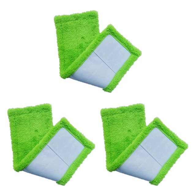 Matsuzay Fregonas cabeza Coral terciopelo pelo polvo limpieza almohadilla baño sala de estar trapeador reemplazo reutilizable hogar verde Type1 NO1
