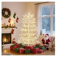 thumbnail image 6 of SONGMY 4FT Prelit White Snow Flocked Christmas Tree, Hinged Fake Artificial Aspen Fir Tree with 230 Warm White Lights, 280 Branch Tips for Xmas Party Holiday Home Décor, Winter Wonderland Decorations, 6 of 7
