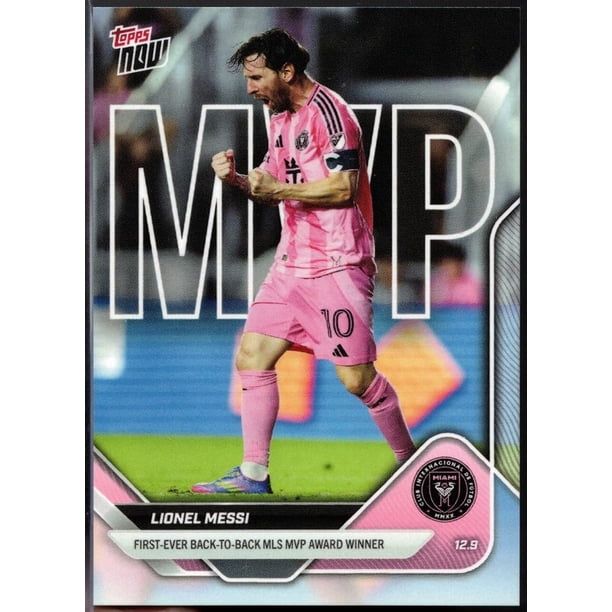 La tarjeta de fútbol encabeza la MLS ahora 2025 Lionel Messi #145 Inter Miami