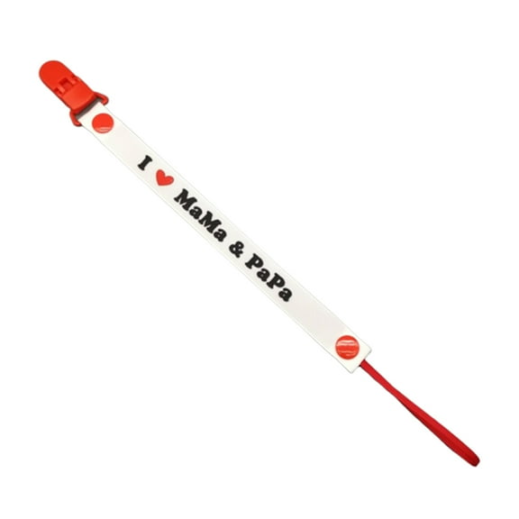 Joernso I Love Mama Papa Baby Infant Feeding Pacifier Clip Band Nipple Holder Teether Toy
