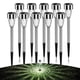 thumbnail image 2 of Luces solares Luces LED para exteriores de caminos de jardín | 3 modos de luz (blanco, cálido, color) | IP65 a prueba de agua | Acero inoxidable | Alimentado por energía solar | Paquete de 10, 2 of 9