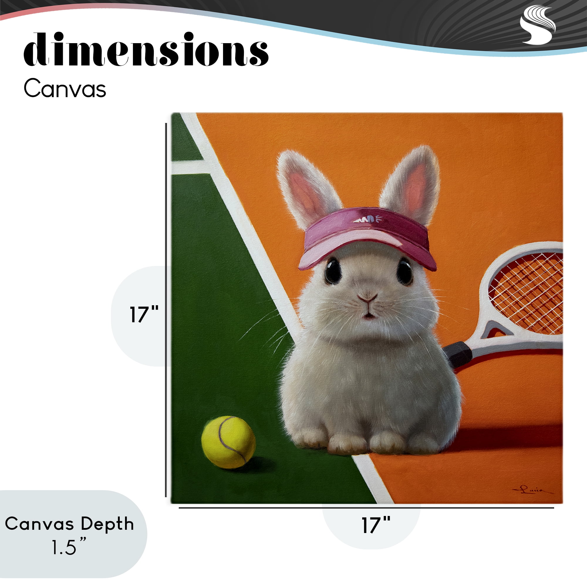 Stupell Industries Match Ready Tennis Bunny Canvas Wall Art, design by Lucia Heffernan