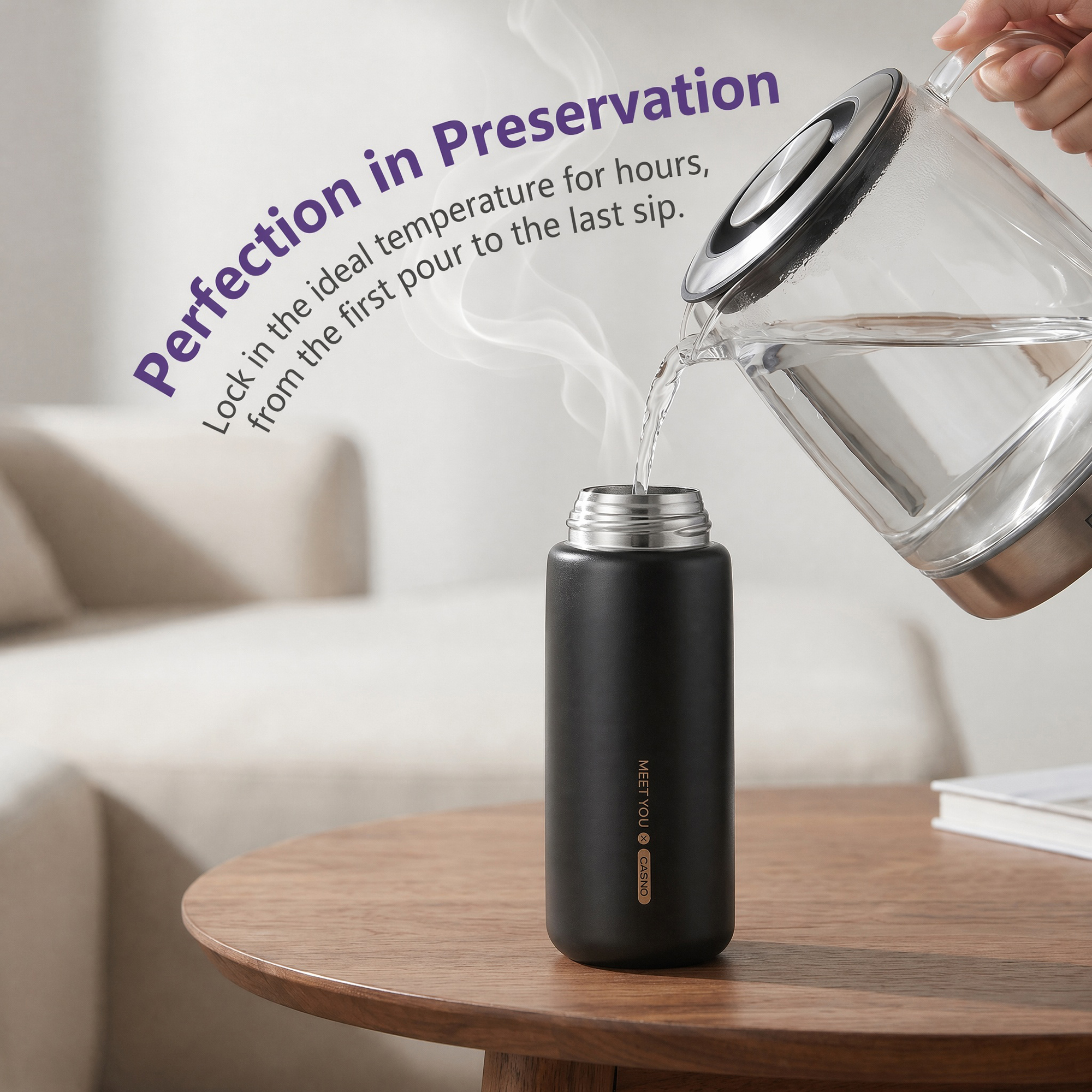 Unique Bargains 21 oz Stainless Steel Insulated Leak Proof Water Bottle Tumbler Black