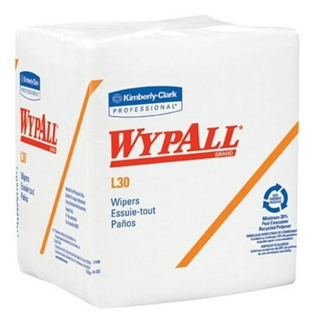 WypAll* L30 Wipers, 1/4-Fold, 12 1/2" x 12", White, 12 Packs/90 Each (8 Box)