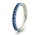 thumbnail image 3 of Stainless Steel Eternity 3 mm Blue Sapphire & Amethyst Color Crystal Stackable Rings (2 Pieces) Set, 3 of 4