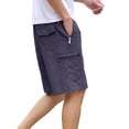 thumbnail image 4 of Besolor Plus Size Cargo Shorts for Men Elastic Waist Drawstring Summer Outdoor Hiking Workout Shorts with Pockets(X-Large,Purple1), 4 of 6