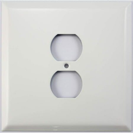 Over Sized Jumbo Smooth White 2 Gang Wall Plate - 1 Duplex Electrical Outlet