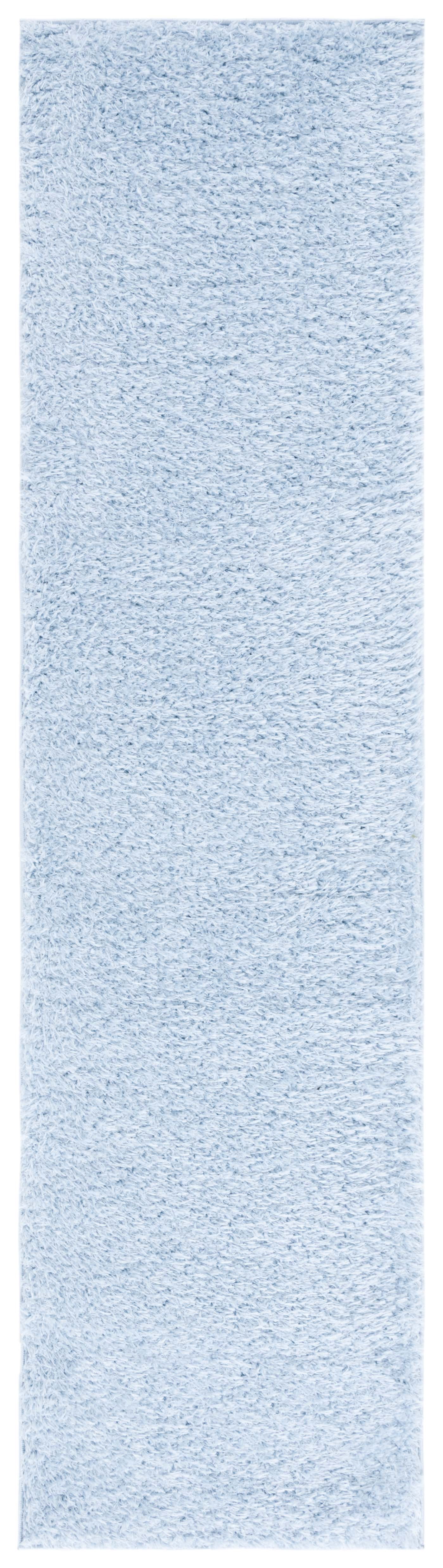 Safavieh Lindsay Deborah Solid Polyester Shag Runner Rug, Aqua, 2'2" x 5'