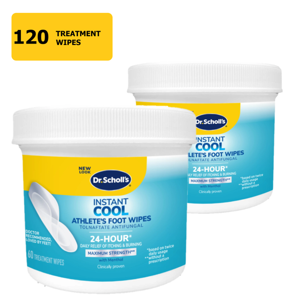 Dr. Scholl’s Instant Cool Athlete’s Foot ( 2 PACK ) Treatment Wipes