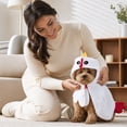 thumbnail image 6 of Dog Chicken Costume Soft Crystal Fleece Pet Hoodie，Adjustable Wrap Puppy Transformation Outfit for Small Medium Dogs, Halloween Party Cosplay Clothes, 6 of 6
