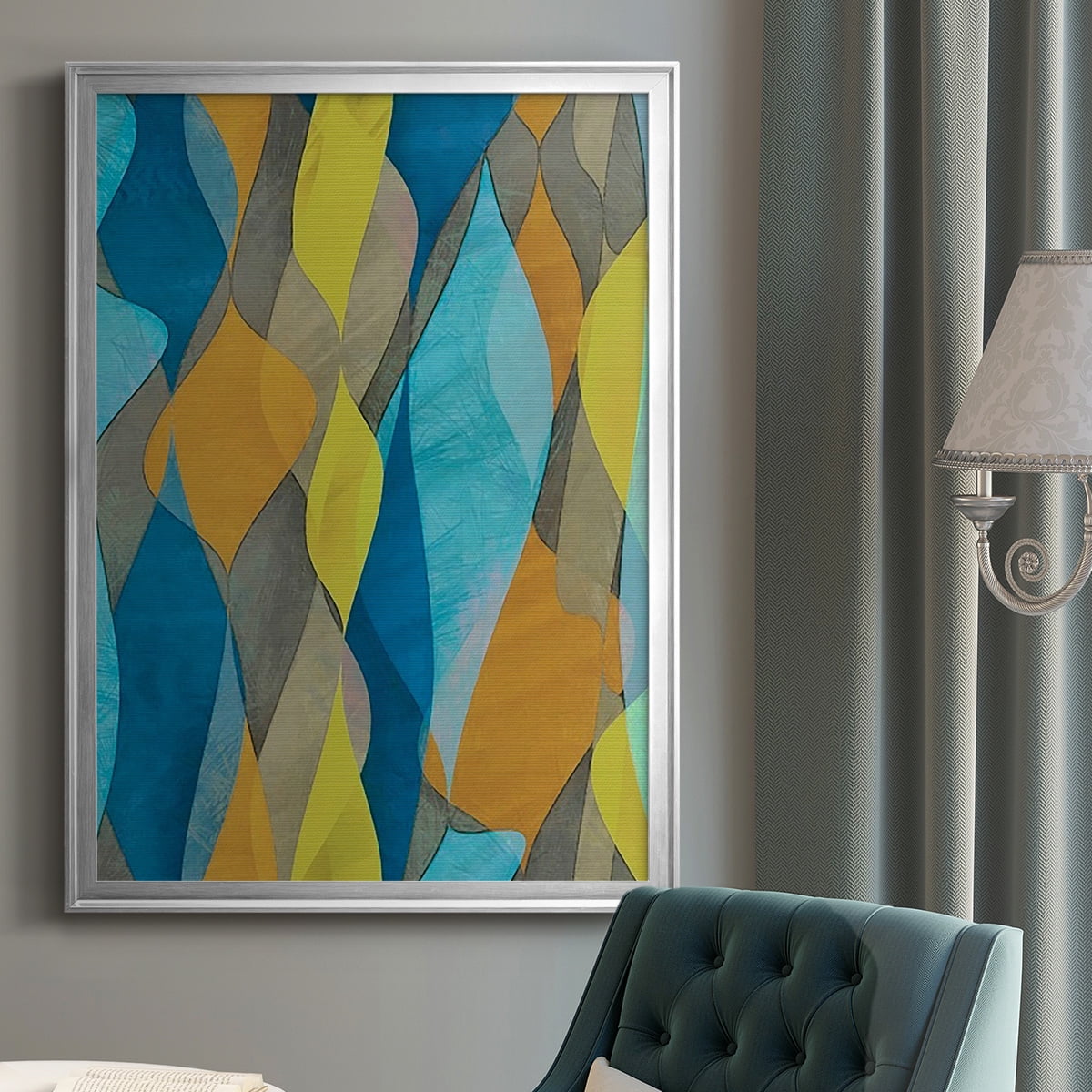 Colorful Cascade I Premium Framed Print, in Gold, Black, or Silver - Ready to Hang
