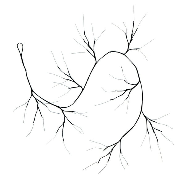 Nearly Natural 6.5ft. Pre-Lit Artificial Halloween Black Twig Garland with 48 Purple LED Lights