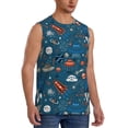 thumbnail image 2 of Haiem Men's Cartoon Space1 Print Tank Tops Summer Sleeveless Cut Off Workout T-Shirts Fitness Vest Athletic Undershirts-Medium, 2 of 8