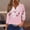Pink, variant on Drovellove Women's V Neck Blouse with 3/4 Length Sleeve | Casual Button Down Front Top for Office or Home