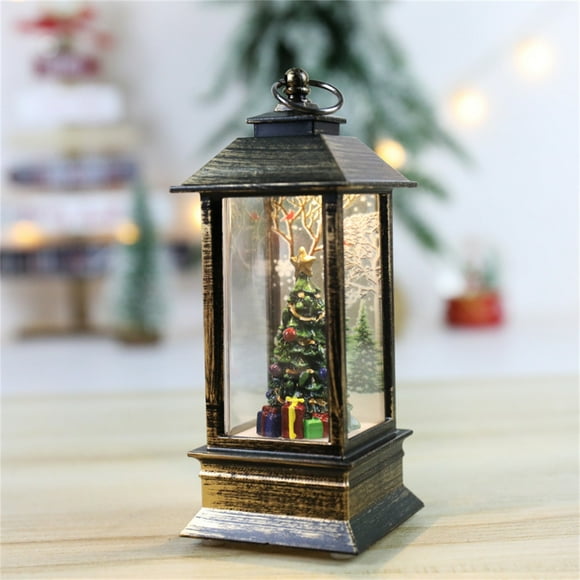 Ikohbadg LED Christmas Decorations Christmas Tree Snowman Ornaments Christmas Light Oil Lamp Square Wind Lantern Scene Decoration, Premium Christmas Decorations for a Festive Ambiance