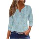 thumbnail image 1 of Camisetas de Manga Corta para las Mujeres Moda Impresa 3/4 Manga Cuello Redondo Top Casual para el Hogar Y Diario, 1 of 5