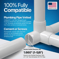 thumbnail image 5 of FORMUFIT 1-1/4" 4-Way Tee Furniture Grade PVC Pipe Fittings, (1-5/8" Actual Socket ID), White, 4-Pack, 5 of 9
